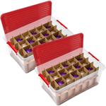 Set of 2 storage boxes for Christmas baubles with 30 compartments