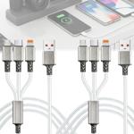 2er-Set 3in1 Universal USB-Schnellladekabel, 25 W, Micro-USB, USB Typ C & Lig...