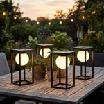 Lot de 4 Lampes de Table Solaires Noires - Lumière LED Blanc Chaud - 30x15cm ...