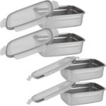 set of 4 stainless steel lunch boxes with plastic clip lids - Perfect for wor...