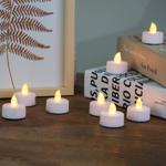 Stimmungsvolle LED-Teelichter (24er-Set) inkl. Batterien (CR2032) - Flackernd...