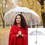 Parapluie transparent à coupole - Protection optimale pluie Ø 100 cm - Design...