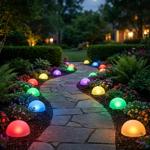 3er-Set Solarleuchten mit Erdspiess - Farbwechselfunktion - 5 Bodenleuchten Ø...
