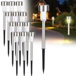 set di 12 mini luci solari per sentieri con sensore crepuscolare e picchetto ...