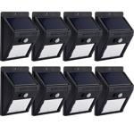 8er-Set Kompakte Solar-LED-Wandleuchte mit Bewegungsmelder (20 SMD-LEDs): Hel...