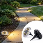 Edles 2er-Set Solar-Bodenstrahler 200lm IP44 mit Erdspiess: Helle Aussenleuch...