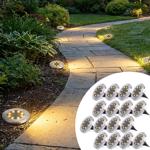 Elegante set di 16 faretti solari da terra 200lm IP44 con picchetto da terra:...