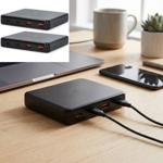 2er-Set Multiport Tischladegerät - GaN-Technologie 65W - 4 Ports: 2x USB-C (3...