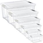 Set de 6 boîtes de réserve transparentes (1,25–30 L) : boîtes de rangement et...