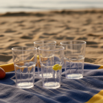 set of 4 shatterproof plastic drinking glasses, 370 ml, Ideal for garden part...