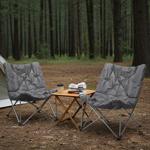 set of 2 upholstered camping chairs, foldable, robust, lightweight & space-sa...