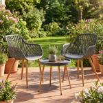 Elegante gruppo di sedute con tavolo da balcone, 3 pz., grigio, set bistrot p...