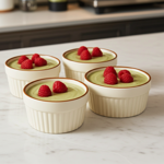 set of 4 soufflé dishes, 200 ml each, beige
