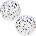 2er-Set Aufblasbarer Strandball 50 cm Durchmesser - Halbdurchsichtig mit bunt...