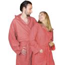 Microfiber bathrobe, 80% polyester, 20% polyamide, bordeaux, L