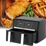 Friteuse sans huile Dual Zone – 2 paniers de 4,5 L – air fryer inox/ABS, 11 p...