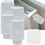 4er-Set Smartes Heizkörperthermostat inkl. Zigbee-Gateway - App- & Sprachsteu...