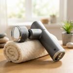 Hand-Massagepistole, Wärme- & Kältefunktion, mit 5 Massageköpfen, USB-C, Mass...