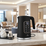 Eleganter 1,7L Edelstahl-Wasserkocher: 2200W, modernes Touch-Display, 4 Stufe...