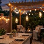 set of 2 solar LED fairy lights with 10 warm white LED bulbs, 3.35 m, weather...