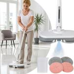 Cordless floor polisher with water tank: 30W power & 40 min runtime, telescop...