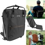 Backpack with backrest for sitting, black, waterproof, 1 kg, sitting backpack