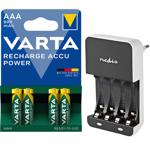 set of 4 NiMH rechargeable batteries type AAA + FREE: Charger for 4 rechargea...