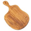 Olivenholz Steak-Brett mit Saftrille - Tranchier- & Schneidebrett für Fleisch...