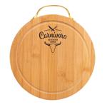 Rundes Bambus Schneidebrett - stilvolles Küchendesign mit Saftrille - 22x22x2...