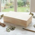 Wooden box with lid, natural, 22 x 12 x 5.5 cm