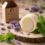 Palm oil free solid organic shampoo, min 77% cold pressed oils, argan oil, la...