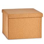 Foldable cork storage box – decorative box with lid & 2 compartments for more...