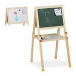 Children’s easel made of pine wood – double-sided with chalkboard, whiteboard...