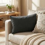 Deko-Kissen Outdoor - wasserabweisend, bequem & UV-geschützt - dunkelgrau, 50...