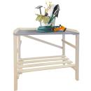 Holz Gartenarbeitstisch - Pflanztisch mit 2 Ablagen & Arbeitsplatte - Natur, ...