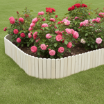 Fichtenholz Beetbegrenzung Hellgrau - Beetumrandung für Garten & Mini-Hochbee...