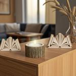 Holz Kerzenhalter - Natur Windlicht aus Pappelholz mit Naturrand - Handgefert...