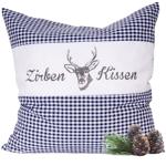 Cuscino al cirmolo Vichy blu 40 x 40 cm, imbottito con 450 g di trucioli di c...