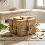 Set of 3 authentic Aleppo soaps, 80 g each, 3% laurel oil: natural soap handc...