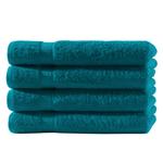 Lot de 4 serviettes invités, 100% coton luxe, liteaux, bleu pétrole, 30 x 50 ...