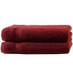 Lot de 2 draps de douche bordeaux – 100% coton luxueux, 70 x 140 cm, 2 bordur...