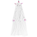 Kinder Einhorn Bademantel aus Flanell - Kuschelweich mit Kapuze im Einhorn-De...
