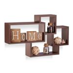 Étagère murale à suspendre – étagère en MDF brun – 42 x 69 x 12 cm – design m...
