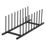 Range-assiettes en métal, pour 8 assiettes, noir, 34,5 x 12,5 cm