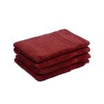Lot de 4 gants de toilette 100% coton, bordeaux, lavettes en éponge avec bouc...