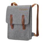 Zaino in feltro con scritta let‘s go, cartella con tracolla, grigio, 27,5 x 3...