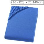 Drap-housse de qualité en jersey pour lit d‘enfant, 100% coton, royal, 60 x 1...