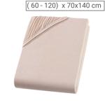Drap-housse de qualité en jersey pour lit d‘enfant, 100% coton, beige, 60 x 1...