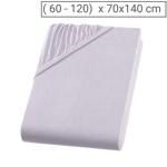 Drap-housse de qualité en jersey pour lit d‘enfant, 100% coton, argenté, 60 x...
