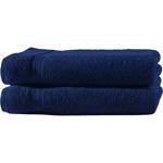 Lot de 2 draps de bain navy – 100% coton de luxe, 70 x 140 cm, 2 bordures – U...